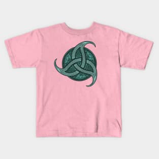 Trinity Knot - Teal Kids T-Shirt